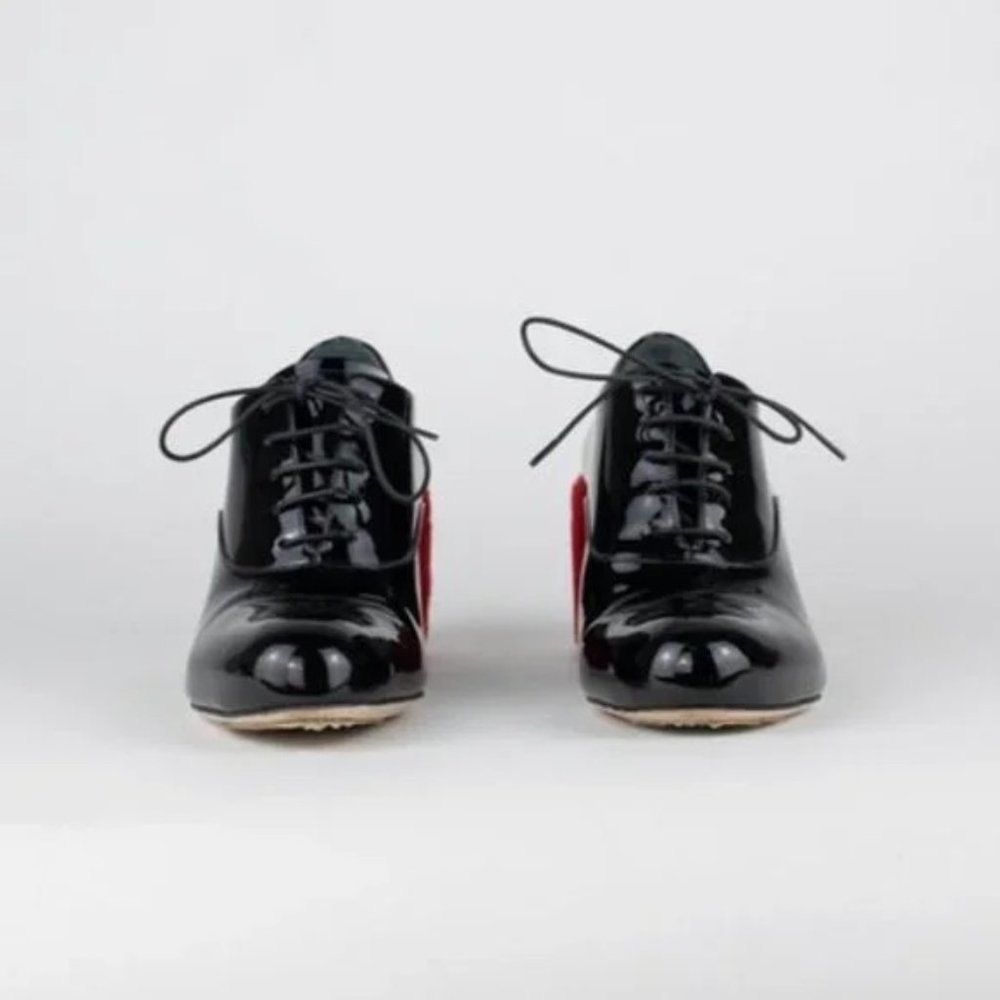 Miu Miu Shearling Heel Oxfords - Picture 2 of 9